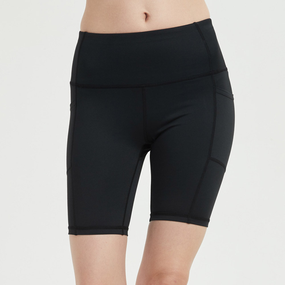 thumbnail image 3 of Leggings deportivos de color liso y cintura alta para mujer con bolsillos - Pantalones de yoga de poliéster suaves y transpirables, 3 of 7